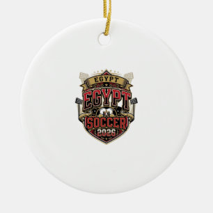 Egypt Soccer 2026 Soccer Bold Country Typography G Ceramic Tree Decoration