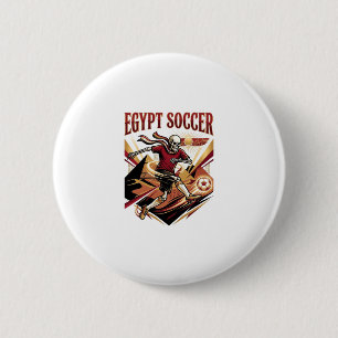 Egypt Soccer Skeleton Striker Nations Premium Spor 6 Cm Round Badge