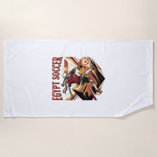 Egypt Soccer Skeleton Striker Nations Premium Spor Beach Towel