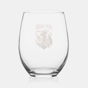 Egypt Soccer Skeleton Striker Nations Premium Spor Stemless Wine Glass