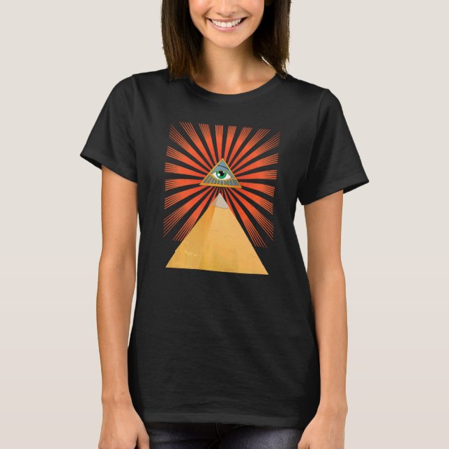 Egypt Souvenir Pyramid Of Giza And The All Seeing  T-Shirt (Front)