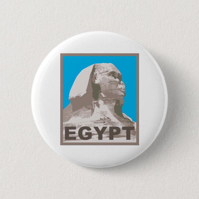 Egypt Sphinx 6 Cm Round Badge (Front)