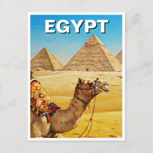 Egypt Sphinx Pyramids of Giza Camel Postcard