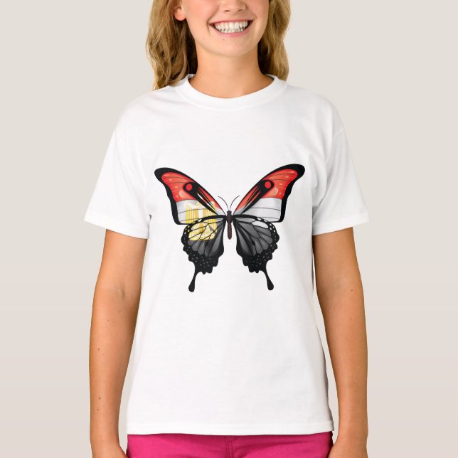 Egypt Swallowtail Butterfly Flag Sticker T-Shirt (Front)