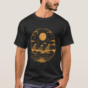 egypt three pyramids and sun illustration pharaoh T-Shirt