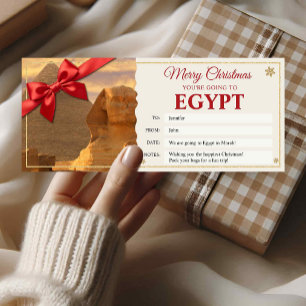 Egypt Trip Christmas Reveal Gift Ticket Card