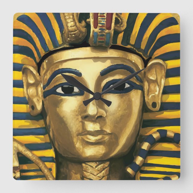 Egypt -Tutankhamun Square Wall Clock (Front)