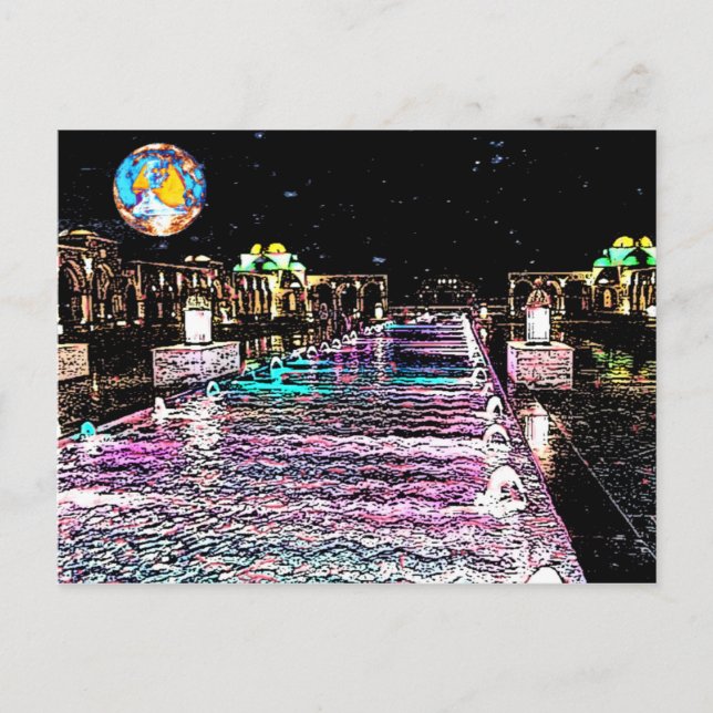 Egypt Under Moonlight Travel Postcard (Front)