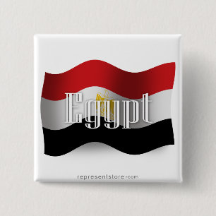 Egypt Waving Flag 15 Cm Square Badge