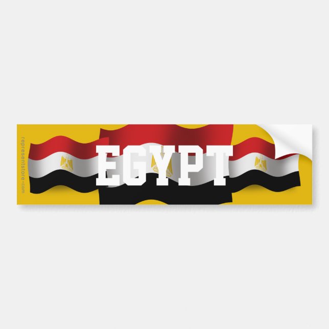 Egypt Waving Flag Bumper Sticker (Front)