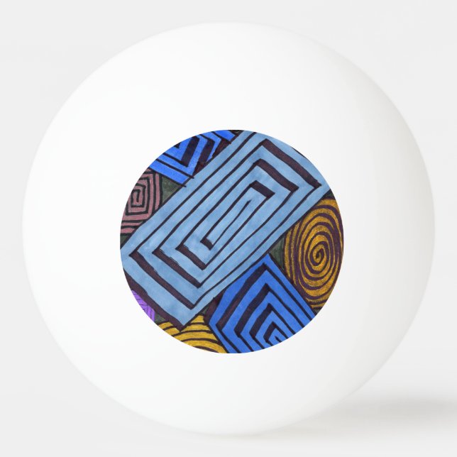 "Egyptain Coils" Abstract Ping Pong Ball (Front)
