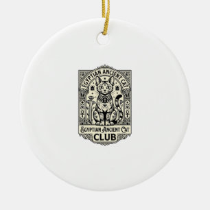 Egyptian Ancient Cat Funny Cat Graphic - Egyptian Ceramic Tree Decoration