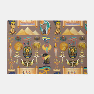 Egyptian Ancient Hieroglyphic Pattern Symbol Doormat