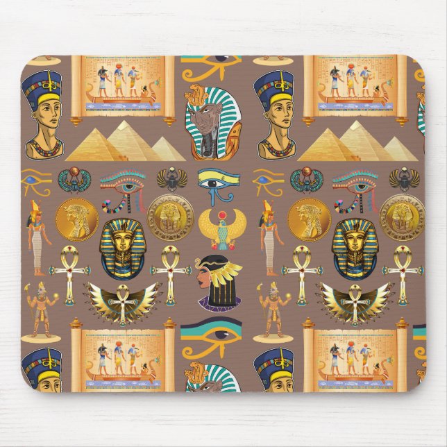 Egyptian Ancient Hieroglyphic Pattern Symbol Mouse Pad (Front)