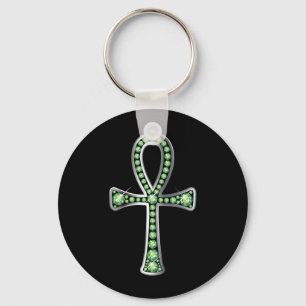 Egyptian Anhk with "Peridot" Keychain