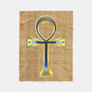 Egyptian Ankh And Scarabs Fleece Blanket