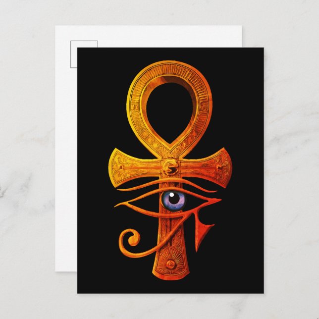 Egyptian Ankh Eye of Horus Ancient Symbol Protect Postcard (Front/Back)