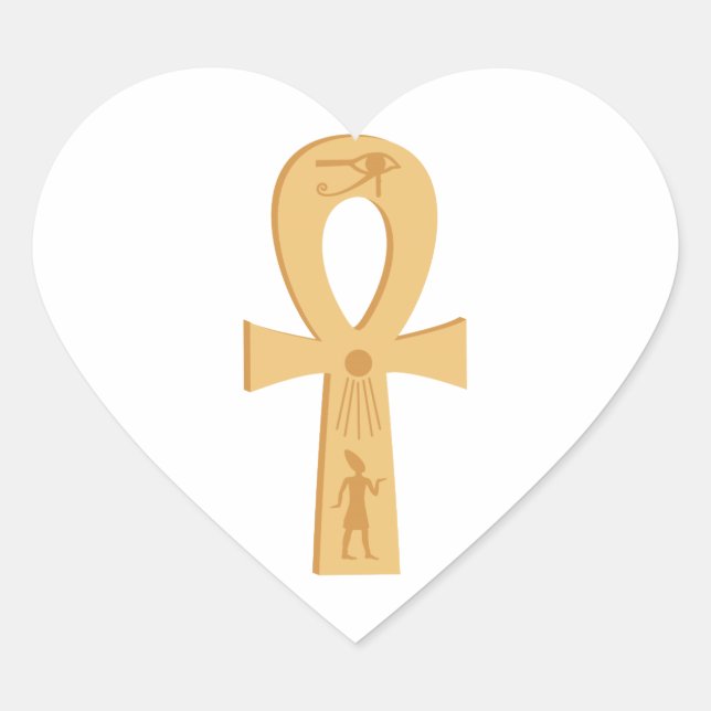 Egyptian Ankh Heart Sticker (Front)
