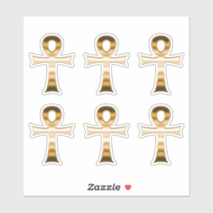 Egyptian Ankh Symbol Faux Silver Metallic Set of 6