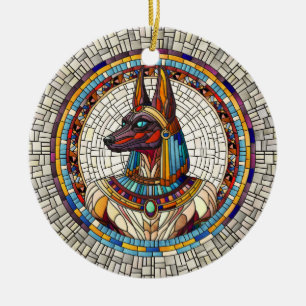 Egyptian Anubis -Mosaic Art Ceramic Tree Decoration