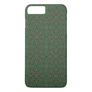 Egyptian arabic geometric pattern in brown green Case-Mate iPhone case