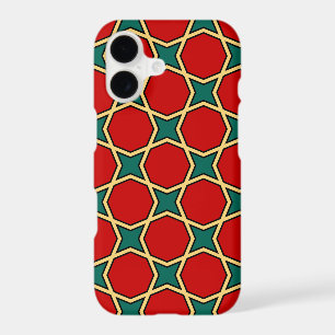 Egyptian arabic geometric pattern in red and green