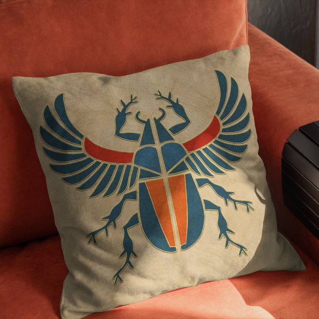 Egyptian Art Deco Scarab Beetle Cushion (Creator Uploaded)