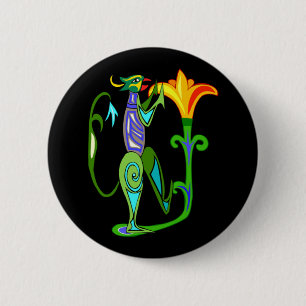 Egyptian Art Deco With A Lotus Flower Button
