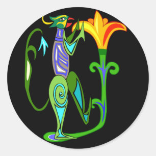 Egyptian Art Deco With A Lotus Flower Sticker