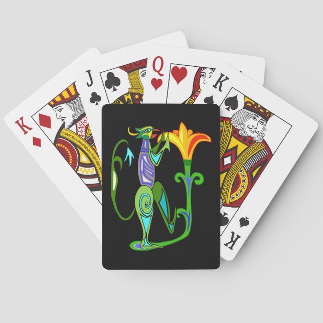 Egyptian Art With Lotus Flower Playing Cards (Back)