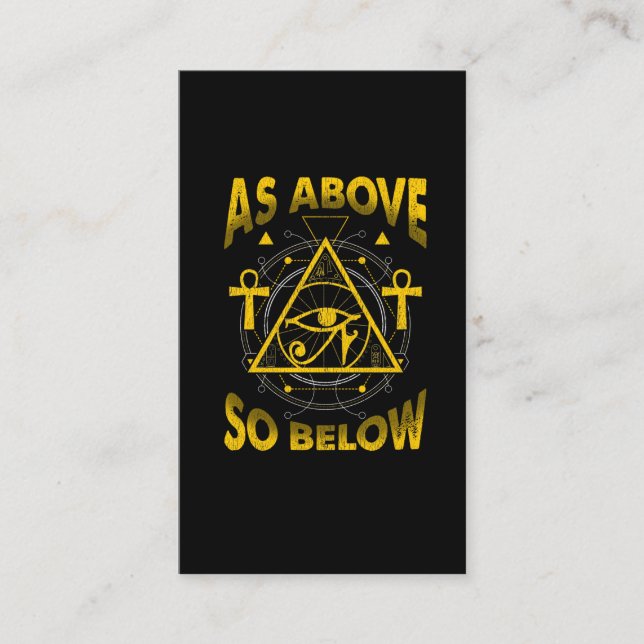 Egyptian As Above So Below Sacred Geometry Business Card (Front)