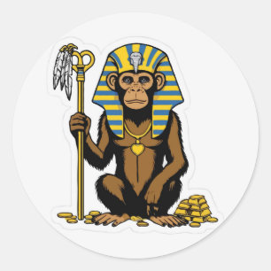 Egyptian Baboon Gold Treasure Sticker