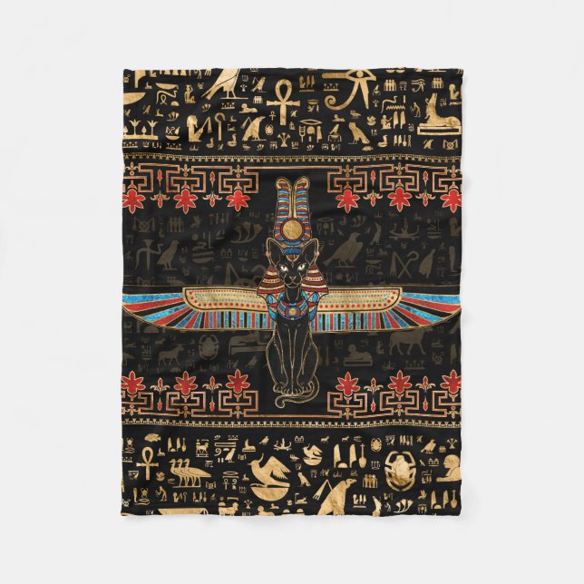 Egyptian Cat - Bastet Fleece Blanket (Front)