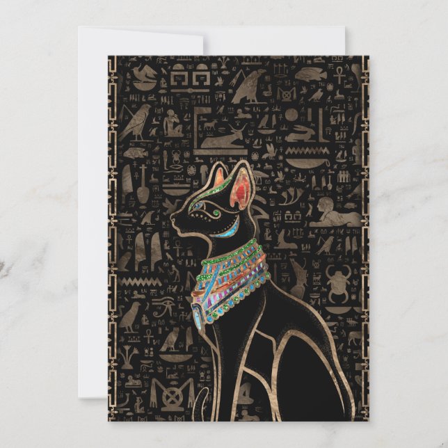 Egyptian Cat - Bastet Holiday Card (Front)