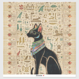 Egyptian Cat - Bastet on papyrus