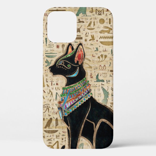 Egyptian Cat - Bastet on papyrus Case-Mate iPhone Case (Back)