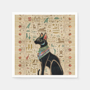 Egyptian Cat - Bastet on papyrus Napkin