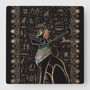 Egyptian Cat - Bastet Square Wall Clock