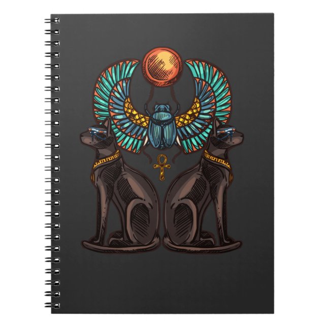 Egyptian Cat Design Ancient History Notebook (Front)