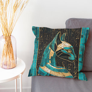 Egyptian Cat Goddess Bastet -Mosaic Art Cushion