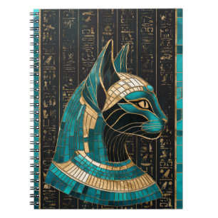 Egyptian Cat Goddess Bastet -Mosaic Art Notebook
