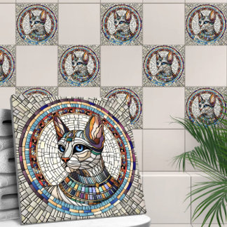 Egyptian Cat -Mosaic Art Tile