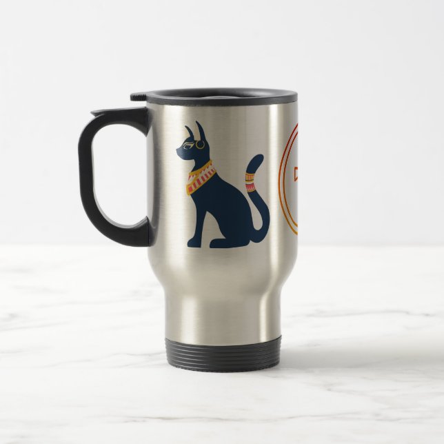 Egyptian Cat Travel Mug (Left)