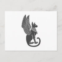 Egyptian cat with wings - Choose back colour