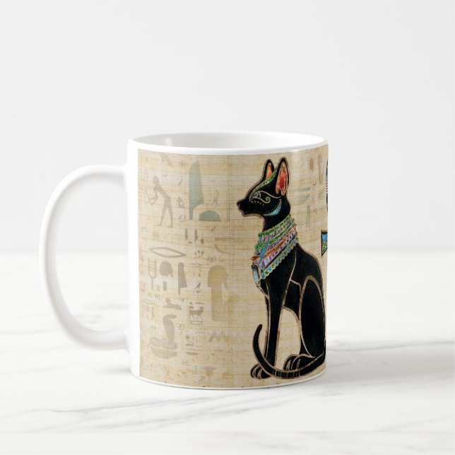 Egyptian Cats and ankh cross Coffee Mug (Left)