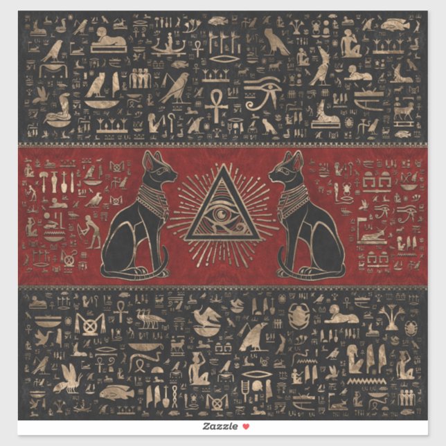 Egyptian Cats and Eye of Horus (Sheet)