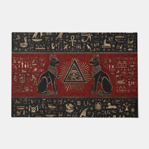 Egyptian Cats and Eye of Horus Doormat