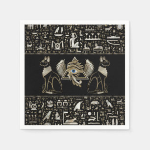 Egyptian Cats and Eye of Horus Napkin