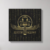 Egyptian Cross - Ankh - Gold and black