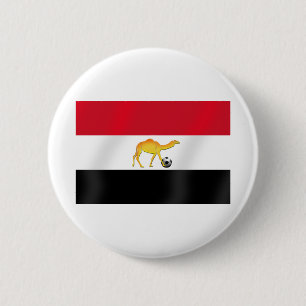 Egyptian desert camel soccer ball flag 6 cm round badge
